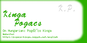 kinga pogacs business card